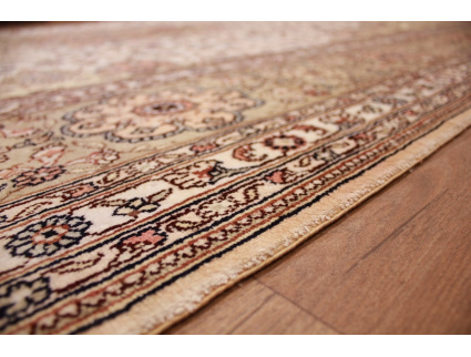 Hand-knotted chinese pure silk carpet 427x305 cm Beige