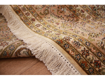 Seidenteppich Kaschmir Orientteppich aus Seide 338x236 cm Beige