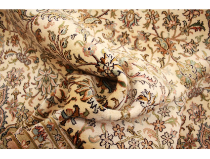 Oriental carpet Kashmir natural silk 338x236 cm Beige