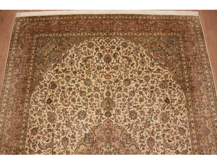 Seidenteppich Kaschmir Orientteppich aus Seide 338x236 cm Beige