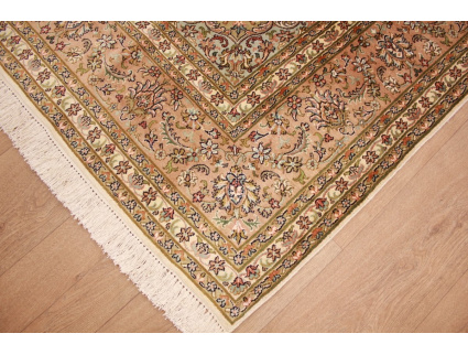 Oriental carpet Kashmir natural silk 338x236 cm Beige