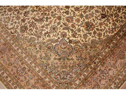 Oriental carpet Kashmir natural silk 338x236 cm Beige