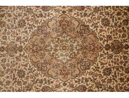 Oriental carpet Kashmir natural silk 338x236 cm Beige