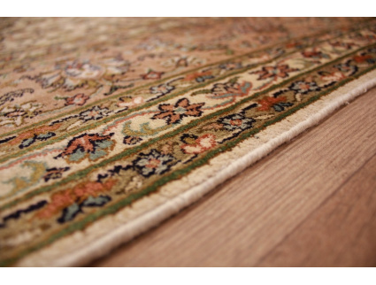 Oriental carpet Kashmir natural silk 338x236 cm Beige