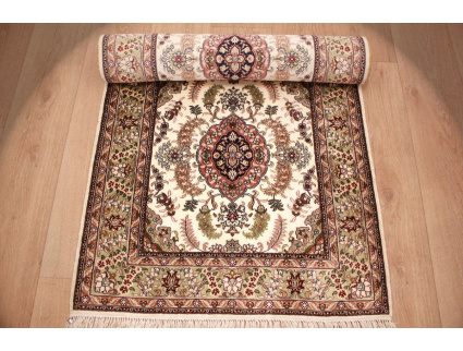 Oriental carpet Ch. Hereke silk Runner  305x76 cm Beige