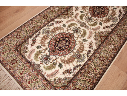 Oriental carpet Ch. Hereke silk Runner  305x76 cm Beige