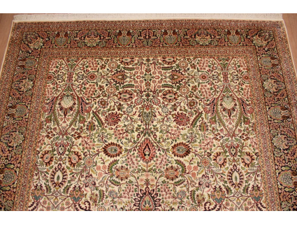 Seidenteppich Kaschmir Orientteppich aus Seide 316x211 cm Beige