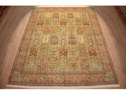 Oriental carpet Kashmir natural silk 305x243 cm Beige