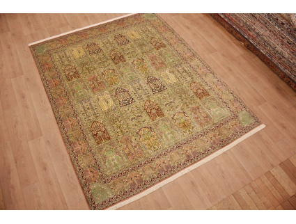 Oriental carpet Kashmir natural silk 305x243 cm Beige