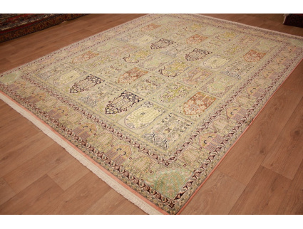 Oriental carpet Kashmir natural silk 305x243 cm Beige