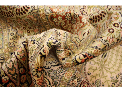 Oriental carpet Kashmir natural silk 305x243 cm Beige