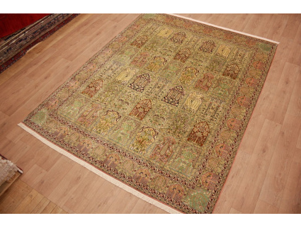 Oriental carpet Kashmir natural silk 305x243 cm Beige