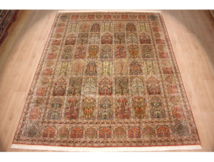 Oriental carpet Kashmir natural silk 296x239 cm Terracotta