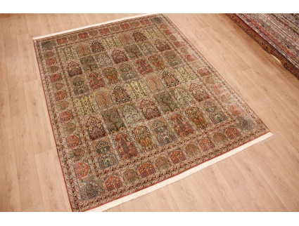 Oriental carpet Kashmir natural silk 296x239 cm Terracotta