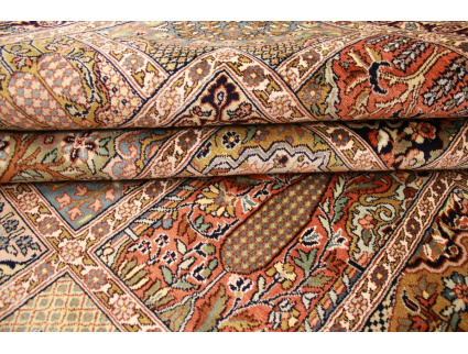 Oriental carpet Kashmir natural silk 296x239 cm Terracotta