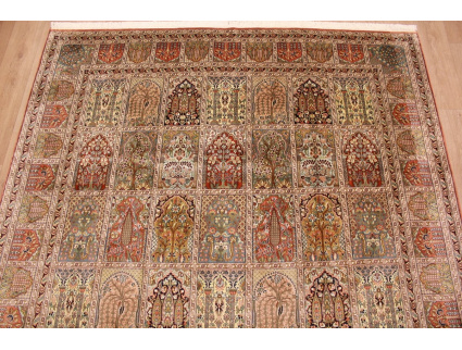 Oriental carpet Kashmir natural silk 296x239 cm Terracotta