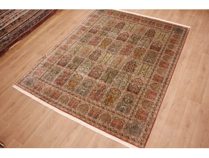 Oriental carpet Kashmir natural silk 296x239 cm Terracotta