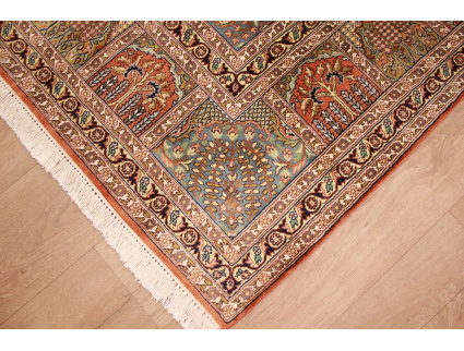 Oriental carpet Kashmir natural silk 296x239 cm Terracotta