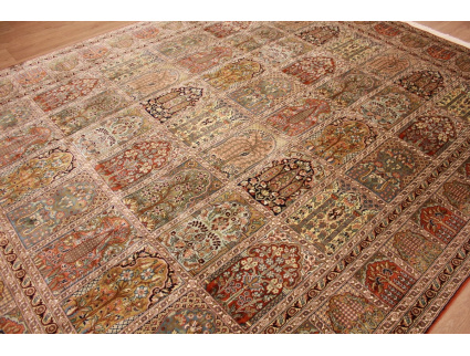 Oriental carpet Kashmir natural silk 296x239 cm Terracotta