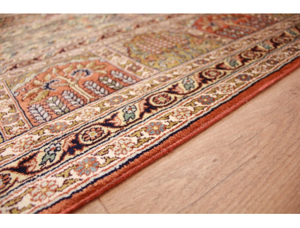 Oriental carpet Kashmir natural silk 296x239 cm Terracotta