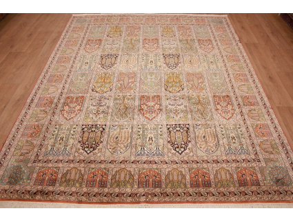 Oriental carpet Kashmir natural silk 296x239 cm Terracotta