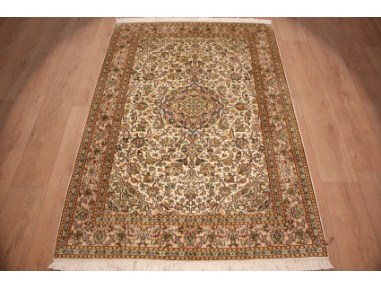 Persian carpet "Kashmir"pure silk 183x125 cm Beige