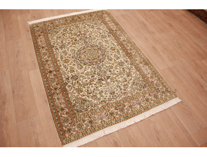 Persian carpet "Kashmir"pure silk 183x125 cm Beige