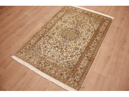 Persian carpet "Kashmir"pure silk 183x125 cm Beige