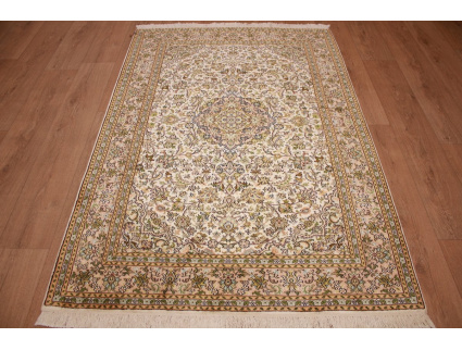 Persian carpet "Kashmir"pure silk 183x125 cm Beige