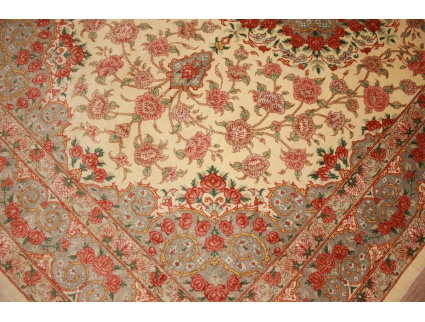 Persian carpet "Gom" pure Silk rug 154x98 cm Beige