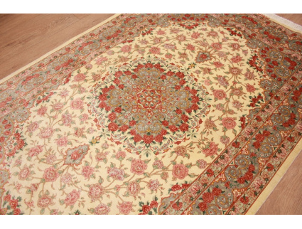 Persian carpet "Gom" pure Silk rug 154x98 cm Beige