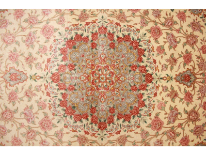 Persian carpet "Gom" pure Silk rug 154x98 cm Beige