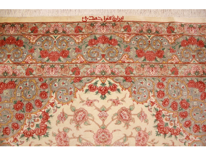 Persian carpet "Gom" pure Silk rug 154x98 cm Beige