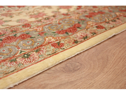 Persian carpet "Gom" pure Silk rug 154x98 cm Beige