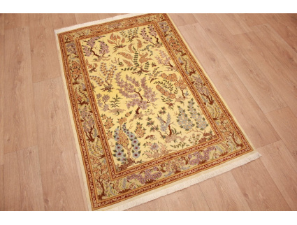 Persian carpet "Gom" pure Silk rug 148x96 cm Beige