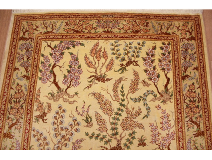 Persian carpet "Gom" pure Silk rug 148x96 cm Beige