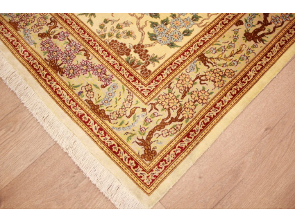 Persian carpet "Gom" pure Silk rug 148x96 cm Beige