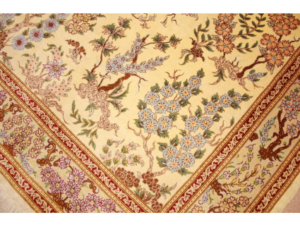 Persian carpet "Gom" pure Silk rug 148x96 cm Beige