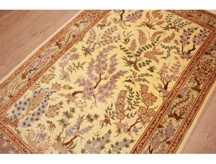 Persian carpet "Gom" pure Silk rug 148x96 cm Beige