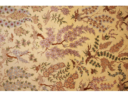 Persian carpet "Gom" pure Silk rug 148x96 cm Beige