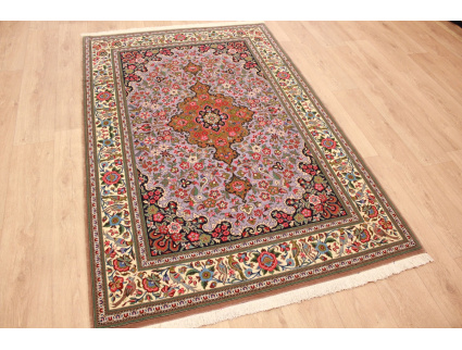 Persian carpet "Ghom" virgin wool 200x138 cm Purple