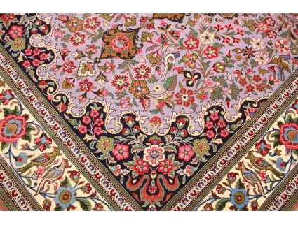 Persian carpet "Ghom" virgin wool 200x138 cm Purple