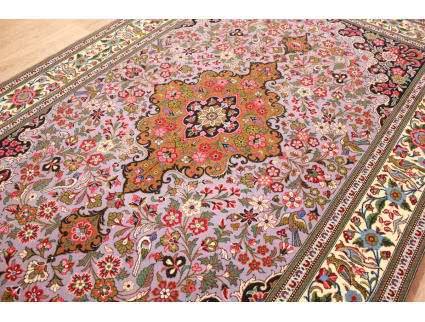 Persian carpet "Ghom" virgin wool 200x138 cm Purple