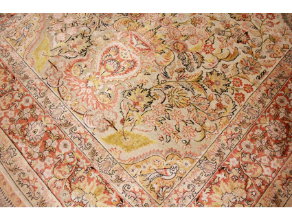 China silk carpet Hereke 144x102 cm Silver Relief