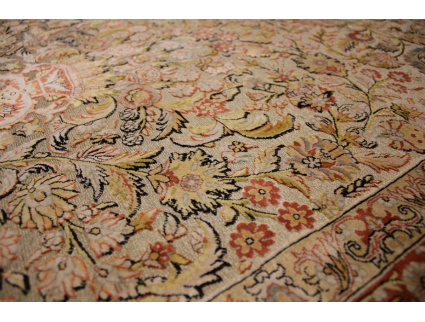 China silk carpet Hereke 144x102 cm Silver Relief