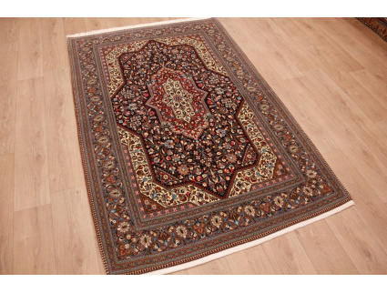 Perser Teppich Ghom Orientteppich 224x144 cm Dunkelblau