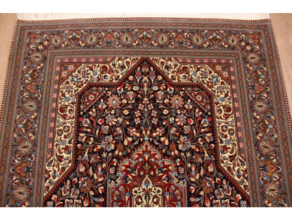 Persian carpet "Ghom" virgin wool 224x144 cm Dark blue