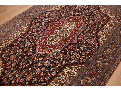 Persian carpet "Ghom" virgin wool 224x144 cm Dark blue