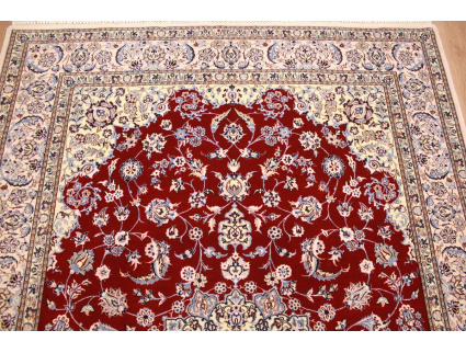 Persian carpet "Nain" 6la with Silk 232x157 cm Red