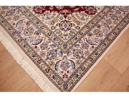 Persian carpet "Nain" 6la with Silk 232x157 cm Red